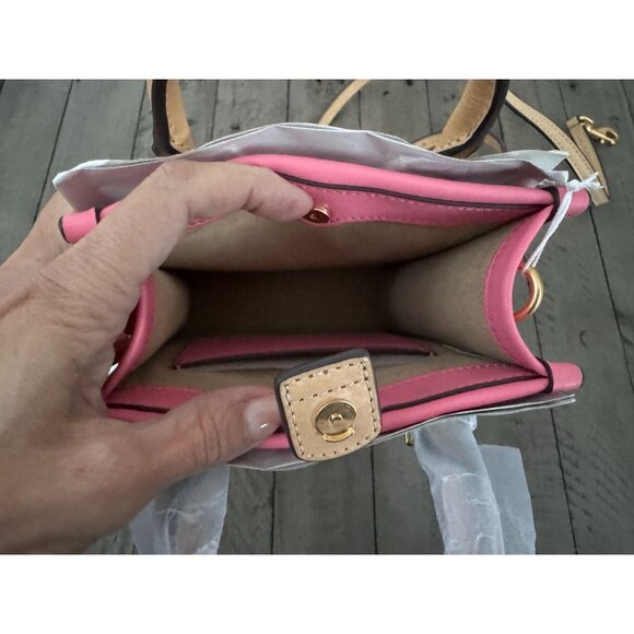 Brand New Tory Burch Mini T Monogram Contrast Embossed Tote - Picture 9 of 12